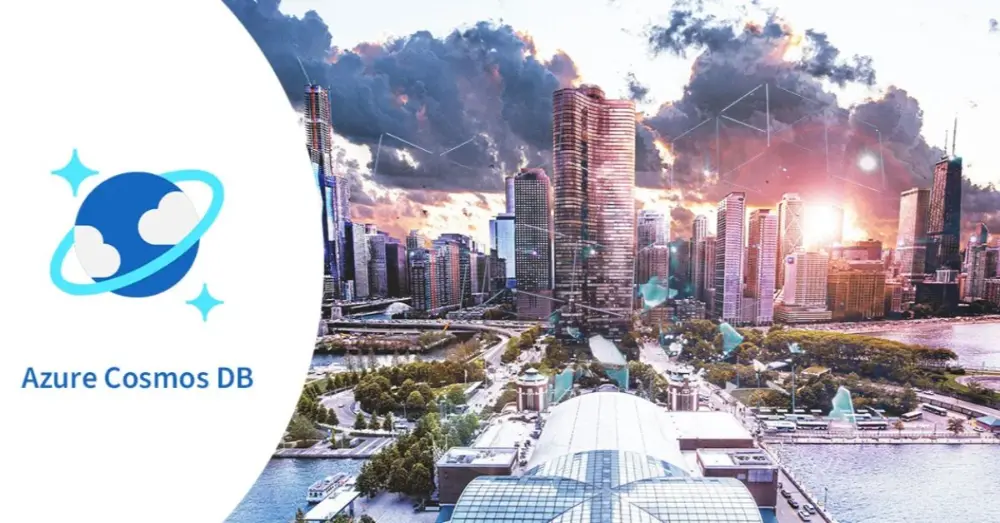 Azure Cosmos DB with cityscape