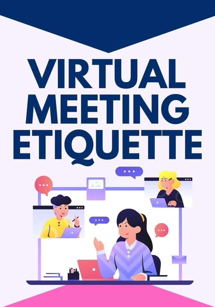 Virtual meeting etiquette illustration.